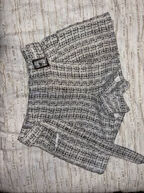 Forever 21 Black and White Tweed High Waist Shorts